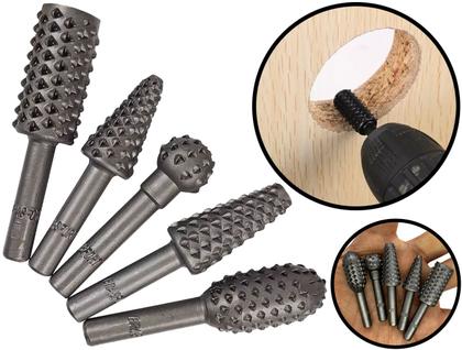 Imagem de Conjunto De Limas Rotativas Para Desbaste E Acabamento Em Madeira 1/4 Polegadas 