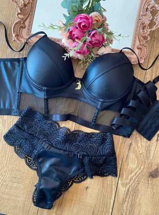 Imagem de Conjunto De Lingerie Calcinha E Sutiã Cropped Cirrê Com Bojo E Renda Nunes