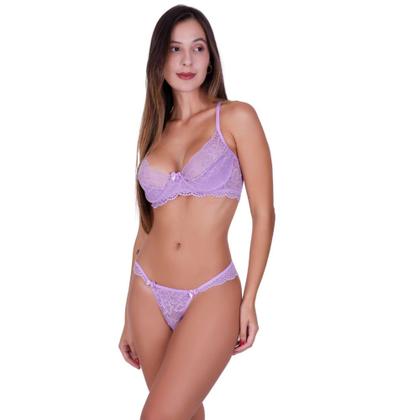 Imagem de Conjunto de Lingerie Meia Taça Sem Bojo Renda com Aro -c1 MILEIDE