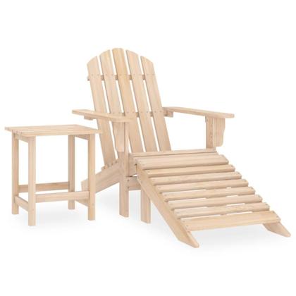 Imagem de Conjunto de lounge de pátio vidaXL Cadeira Adirondack com pufe e mesa