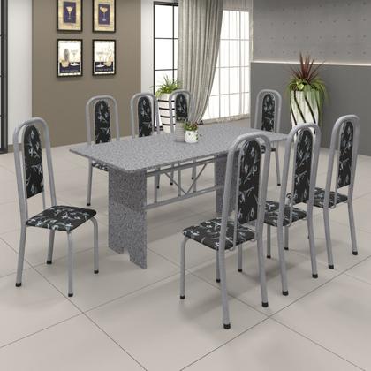 Imagem de Conjunto de Mesa 180x75cm Tampo Granito com 8 Cadeiras Lavínea Soma Móveis