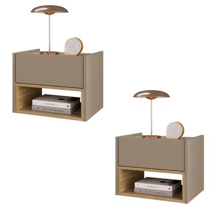 Imagem de Conjunto de Mesa Cabeceira Quarto Florença Suspensa 1 Gaveta