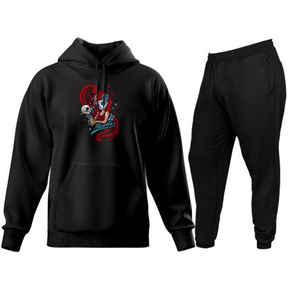 Imagem de Conjunto de Moletom Blusa de Frio Canguru Capuz Calça Jogger Relaxado