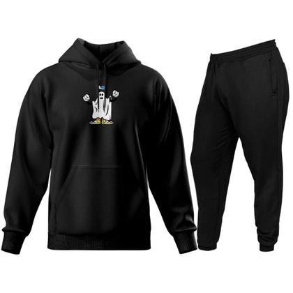 Imagem de Conjunto de Moletom Blusa de Frio Canguru Capuz Calça Jogger Relaxado