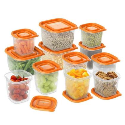 Imagem de Conjunto de Potes de Plástico Laranja Continental  12 Unidades