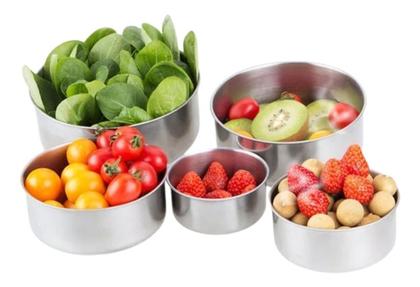 Imagem de Conjunto De Potes Tigela Inox C Tampa Bowl Redondo Moderno