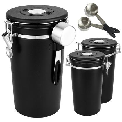 Imagem de Conjunto de recipientes para alimentos Malmo 1.8L, aço inoxidável preto, 3 peças