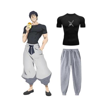 Imagem de Conjunto de Treino de Compressão Jujutsu Kaisen - Camiseta e Calça de Secagem Rápida para Homens