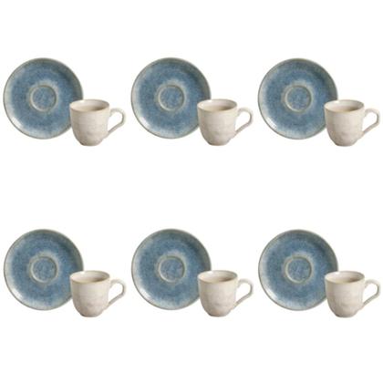 Imagem de Conjunto de Xícara de Cafezinho com Pires 06 Peças Bio Wave Porto Brasil