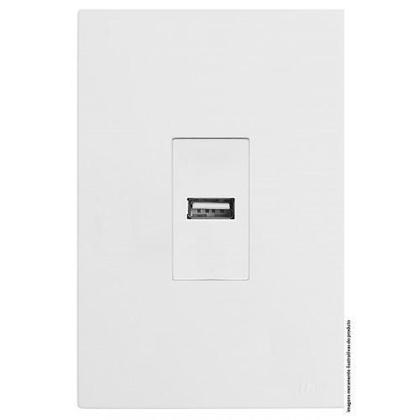 Imagem de Conjunto Entrada Usb 2A Vertical 4X2 Satin Brs12322-6Br