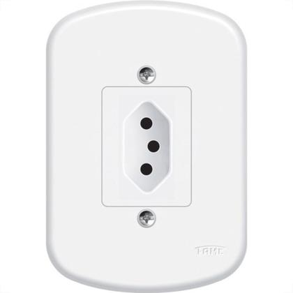 Imagem de Conjunto Fame 4X2 Branco Com Placa 1Tomada 10A