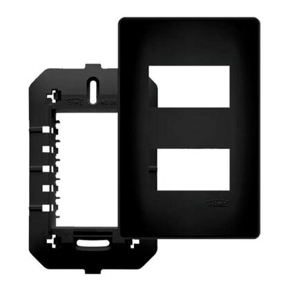 Imagem de Conjunto Fame Habitat Black - Placa Com Suporte 2 Módulos Distanciados 4 X2