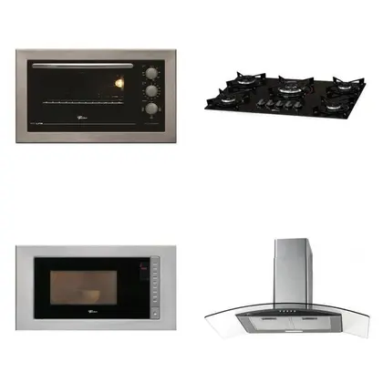 Imagem de Conjunto Fogão 5b Tc, Forno 48l Inox 127v, Micro-ondas Inox 127v e Coifa 90 Cm 127v Fit Line Inox