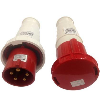 Imagem de Conjunto Industrial Tomada +Plug Macho Jng 3p+t+N 63a