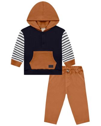 Imagem de Conjunto Infantil Blusão Moletom/Calça Sarja Lucboo