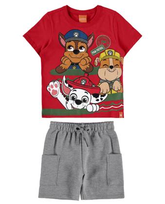 Imagem de Conjunto Infantil Masculino Camiseta e Bermuda Patrulha Canina Malwee Kids Nickelodeon