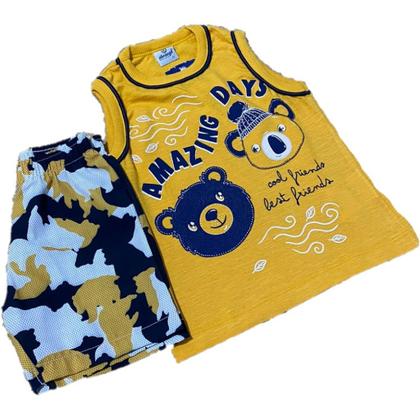 Imagem de Conjunto infantil menino m/c abrange amazing days regata + bermuda