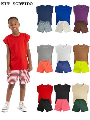 Imagem de Conjunto Infantil Regata e Bermuda Menino e Menina, Roupas de Verão para Crianças