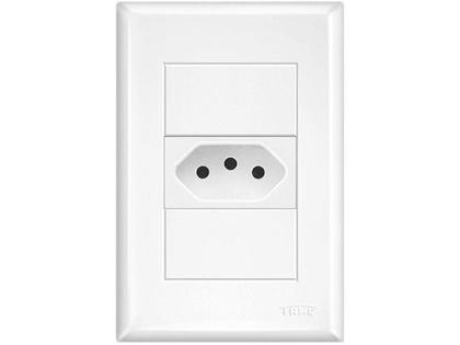 Imagem de Conjunto Interruptor 2P+T 10A 4x2 FAME Evidence - Padrão Branco