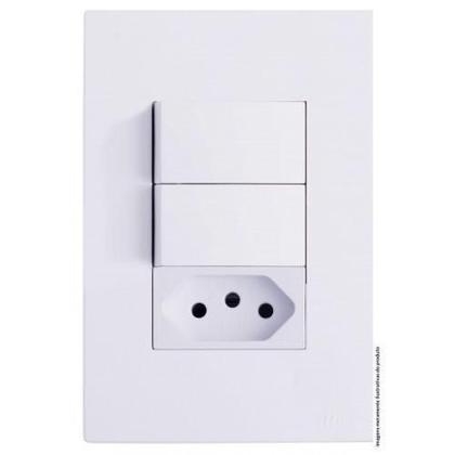 Imagem de Conjunto Interruptor Duplo Simples 10A 4X2 Brg11288-7Br