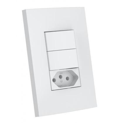 Imagem de Conjunto Interruptor Duplo Simples 10A 4X2 Ed5428-Esn