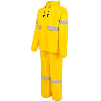 Imagem de Conjunto Jaqueta e Calça Nylon Impermeavel Motociclista Amarelo Vértice CA 28740 28742
