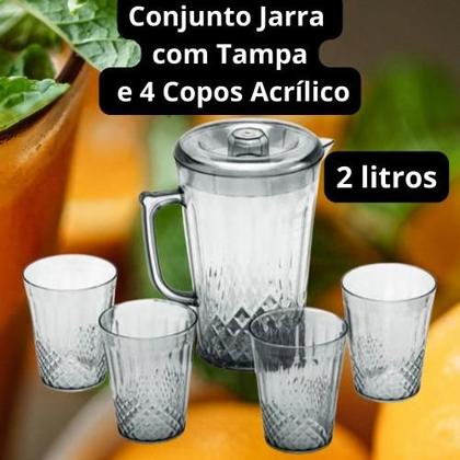 Imagem de Conjunto Jarra com 4 Copos Acrílico