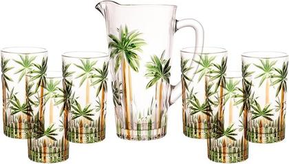 Imagem de Conjunto Jarra com 6 Copos de Cristal Palm Tree Handpaint