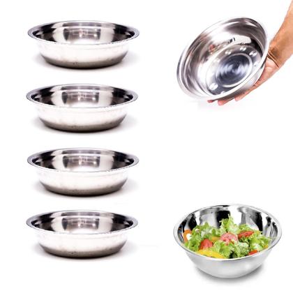 Imagem de Conjunto Jogo 6 Tigelas Bacia Bowls Multiuso Em Inox Cozinha