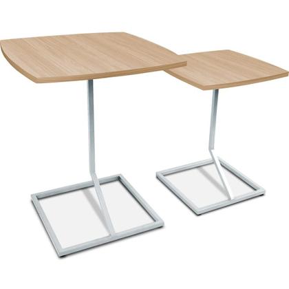 Imagem de Conjunto Jogo Mesa Tip De Canto Lateral Tampo Quadrado