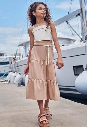Imagem de Conjunto Juvenil Saia Blusa Areia Vic Vicky