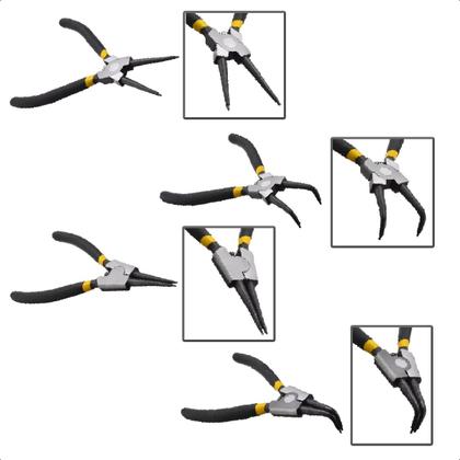 Imagem de Conjunto Kit de Alicates Para Anéis Interno Externo 7 Pols