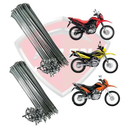 Imagem de Conjunto Kit Raio Dianteiro Traseiro Nxr 125 150 160 Todos Os Anos Bros Lona tambor Completo Inox Não Enferruja