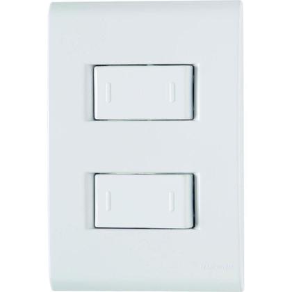 Imagem de Conjunto Liz Branco 4x2 com 2 Interruptores Paralelos de 10 Ampères e 250 Volts - 57170041 - TRAMONTINA
