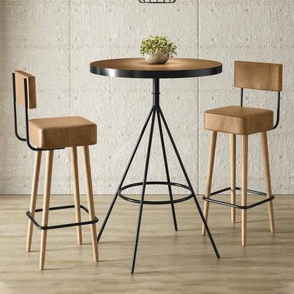 Imagem de Conjunto Mesa Alta Bistrô Viena e 2 Banquetas Alta Banco Barcelona 96cm Bares Sala Estar/Jantar Gourmet- Salaone