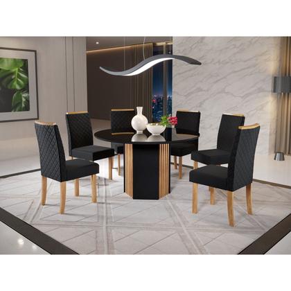 Imagem de Conjunto Mesa Cris 1360 Redonda Vidro 6 Cadeiras Elegance