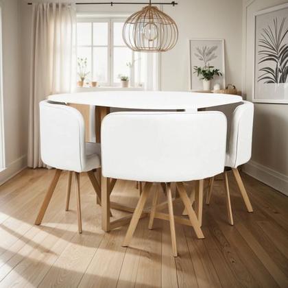 Imagem de Conjunto Mesa De Jantar + 4 Cadeiras Compact Comfort - Turim