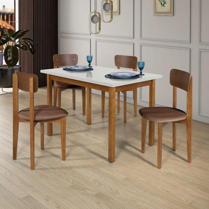 Imagem de Conjunto Mesa de Jantar Elisa com 4 Cadeiras 120 X 0,80