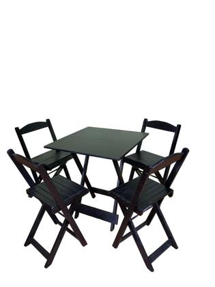 Imagem de Conjunto Mesa Dobrável Com 4 Cadeiras Preto