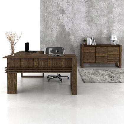 Imagem de Conjunto Mesa para Computador e Balcão 2 Portas para Escritório Nogal - FdECOR