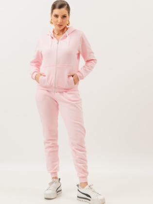 Imagem de Conjunto Moletom Abrigo Feminino Com touca Blusa Calça Agasalho 