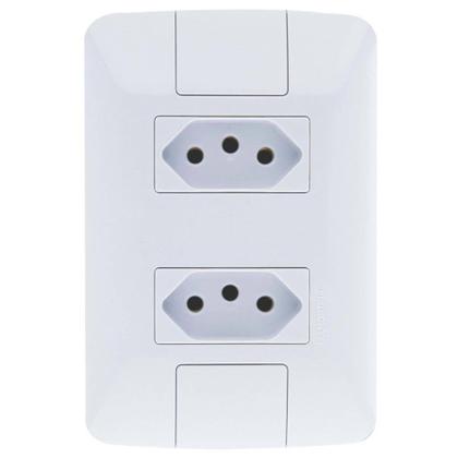 Imagem de Conjunto Montado Aria 4x2 2 Tomadas NBR 14136 20A 250V Tramontina