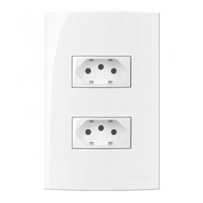 Imagem de Conjunto Montado Sleek 4x2 2 Tomadas 2p+T 10A 250v Margirius