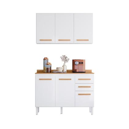 Imagem de Conjunto para Cozinha Amore com Balcão e Armario Aereo 3 Portas