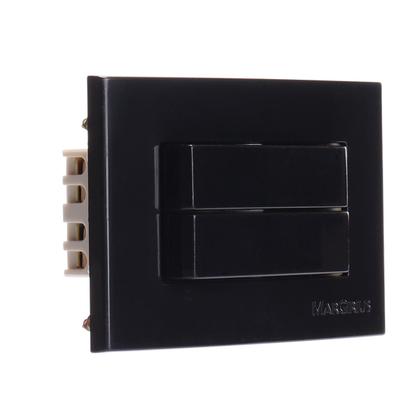 Imagem de Conjunto para móveis planejados mdf Interruptor Duplo Paralelo Preto Sleek Margirius