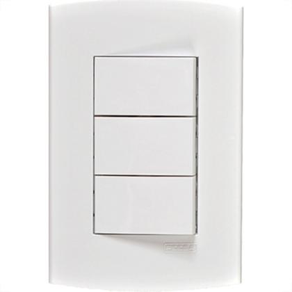 Imagem de Conjunto Peesa Alfa 1507B 3 interruptores Paralelo Branco
