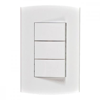 Imagem de Conjunto Peesa Alfa 1507B 3 interruptores Paralelo Branco