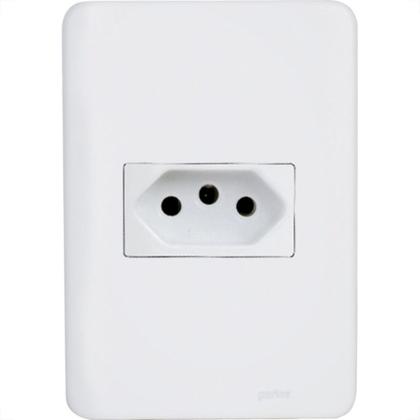 Imagem de Conjunto Perlex Aros 4X2 Branco Com Placa(1Tomada 20A) 7315