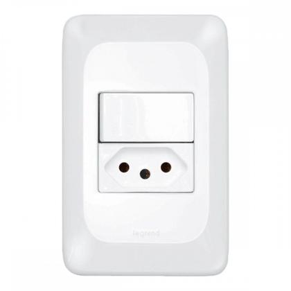 Imagem de Conjunto Pial Pop Modulo Com Placa 4X2 - 1 Simples+Tomada 2P+T. 20A. - Lgx10320