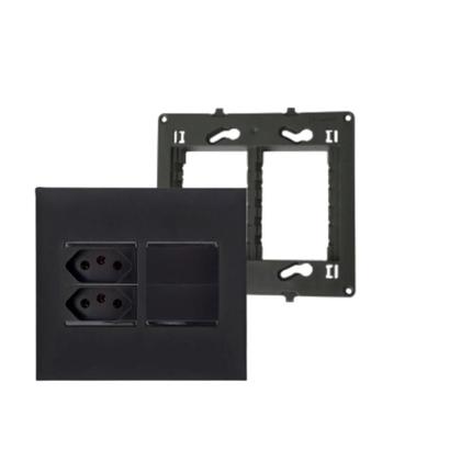 Imagem de Conjunto Placa 4x4+Suporte+2 Mod Tomada+2 Inter Pial Plus+